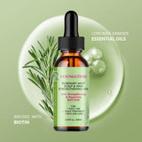 Huile de croissance des cheveux au romarin et à la menthe, prévient la sécheresse des cheveux, hydratante, douce, nourrissante, organique doux et brillant, huile de soin pour cheveux