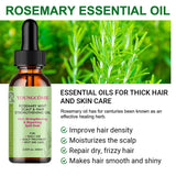 Huile de croissance des cheveux au romarin et à la menthe, prévient la sécheresse des cheveux, hydratante, douce, nourrissante, organique doux et brillant, huile de soin pour cheveux